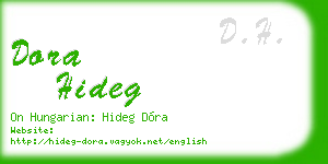 dora hideg business card